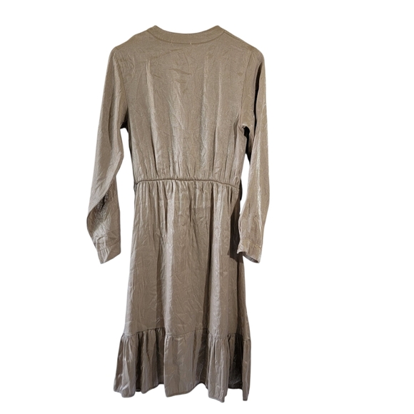 Gigi Moda Made In Italy Leah Dress Sz 8 Charcoal Sateen High-Low Minimalist - Picture 3 of 12